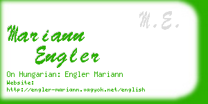 mariann engler business card
